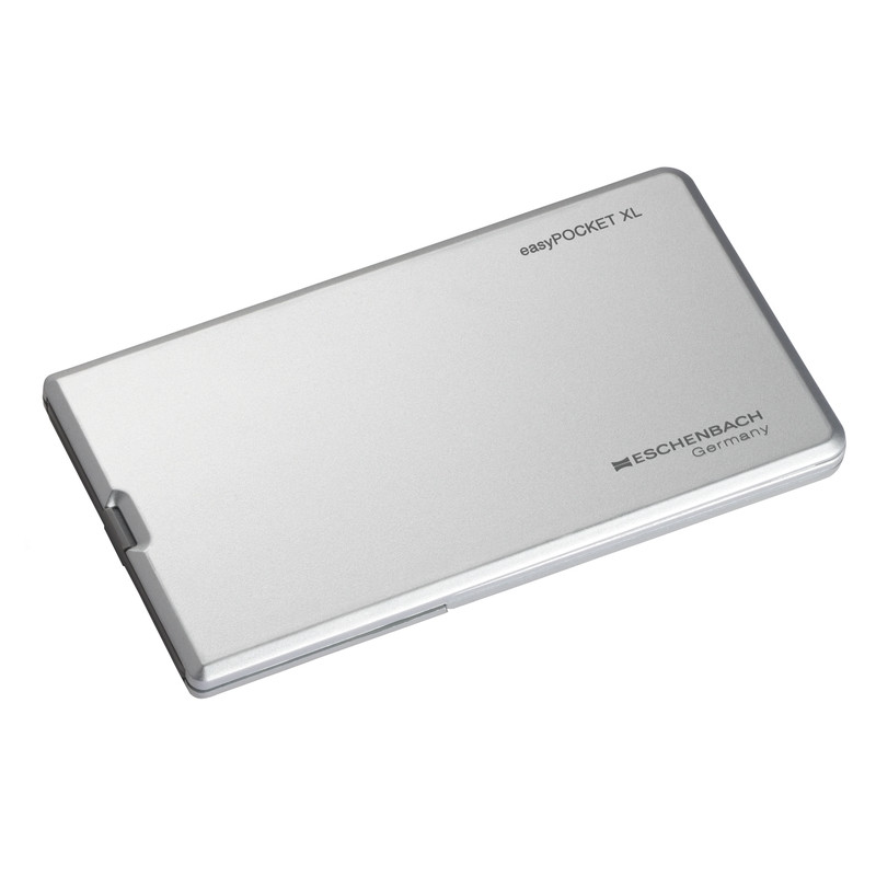 Eschenbach Lupa easyPocket XL illuminated magnifier, 75x50mm 2.5X, silver