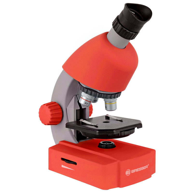 Bresser Junior Microscópio 40x-640x, vermelho