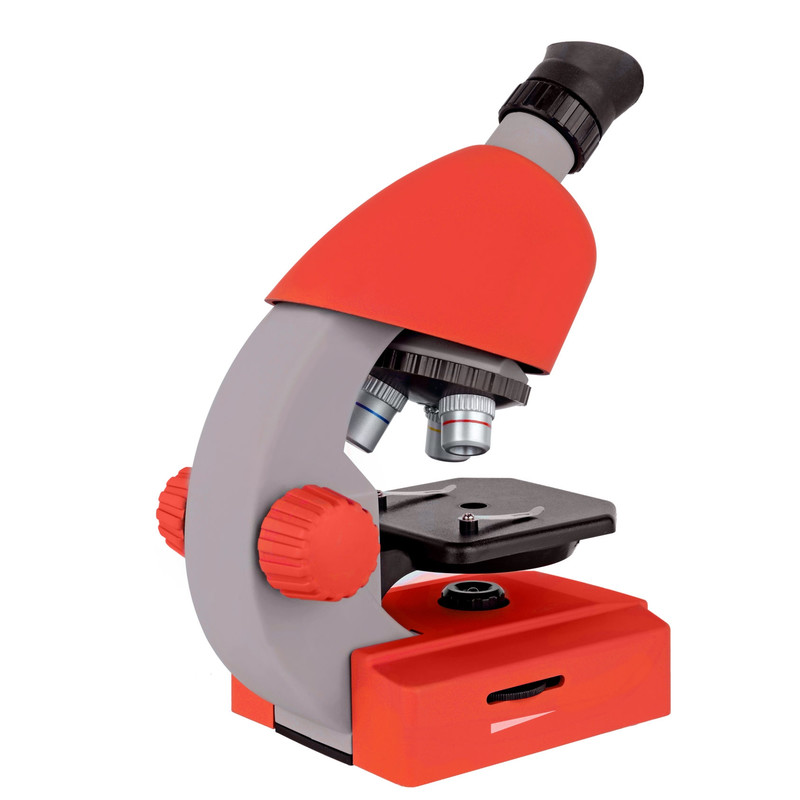 Bresser Junior Microscópio 40x-640x, vermelho