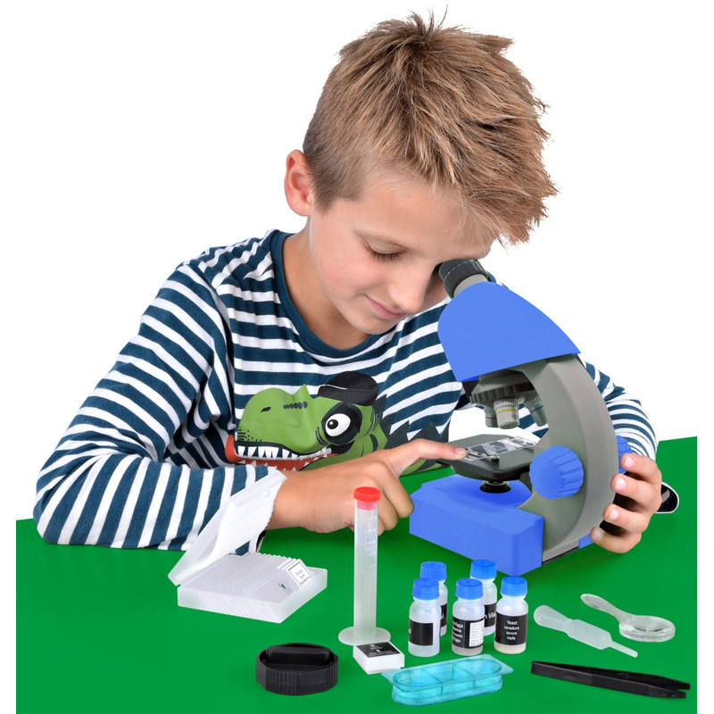 Bresser Junior Microscópio Junior 40x-640x, azul