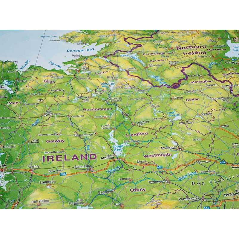 Georelief Mapa 3D em relevo da Grã-Bretanha (57x77x2cm)