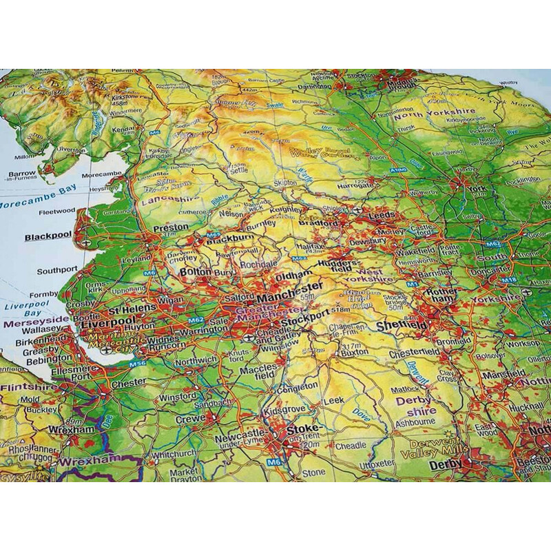 Georelief Mapa 3D em relevo da Grã-Bretanha (57x77x2cm)