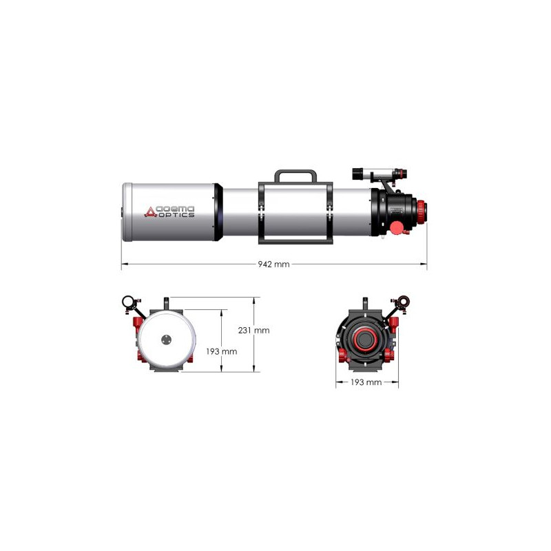 Agema Optics Refrator apocromático AP 130/1040 SD 130 F8 OTA