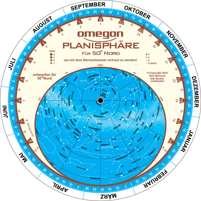 Omegon Carta de estrelas Sternkarte 17,5cm / 50°