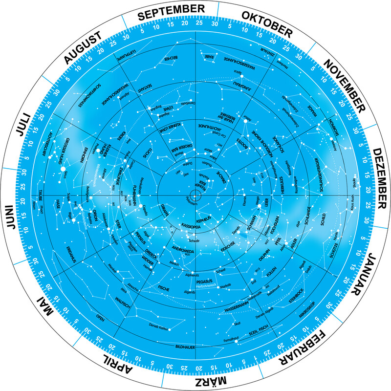 Omegon Carta de estrelas Sternkarte 17,5cm / 50°