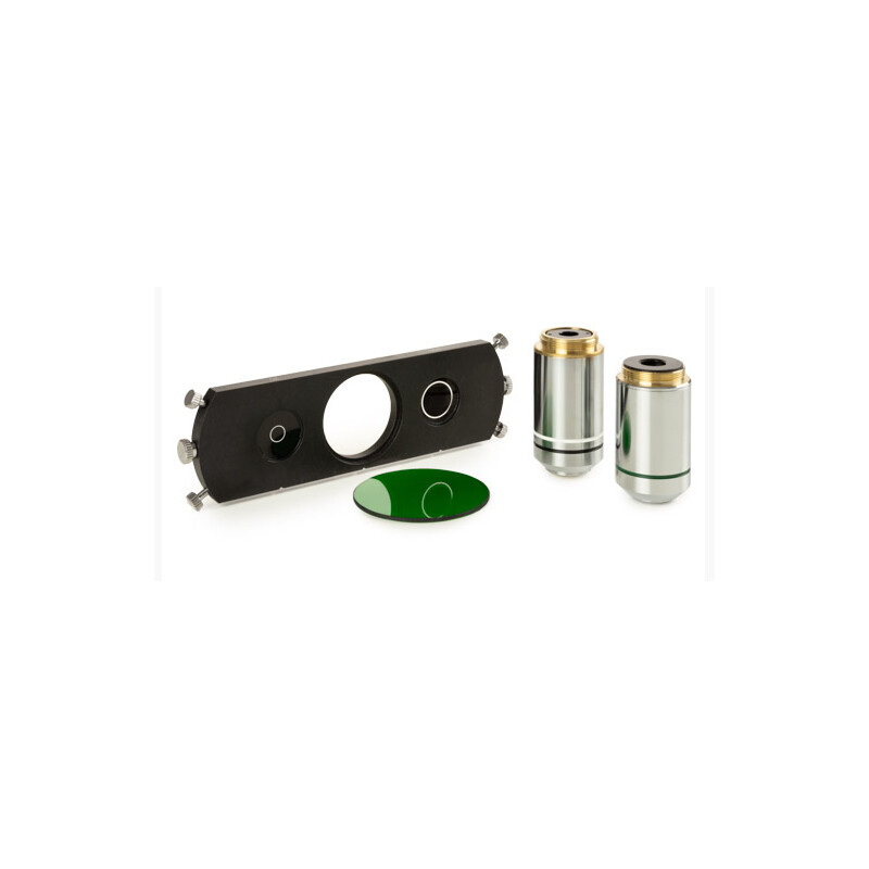 Euromex Conjunto de contraste de fase IS.9163, com objectivas PLPHi IOS de 20x e S100x e cursor