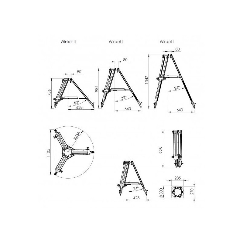 Berlebach Tripé Planet para iOptron iEQ45/CEM60