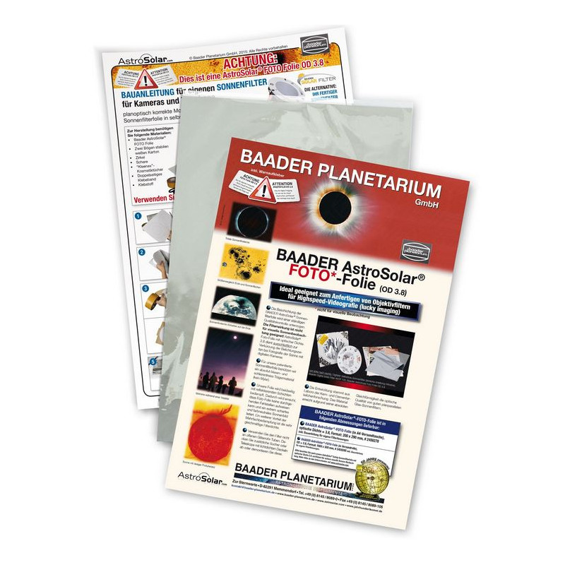 Baader Folha de filtro solar AstroSolar Foto OD 3,8 20x29 cm