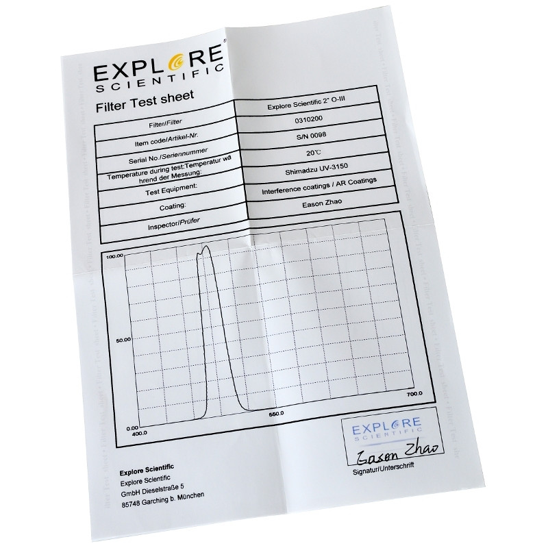 Explore Scientific Filtro Olll, 2"