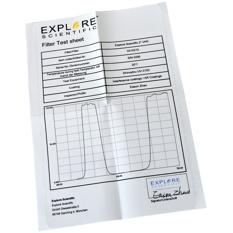 Explore Scientific Filtro UHC, 2"