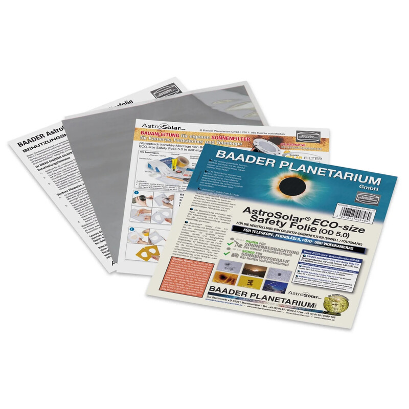 Baader Fólia de filtro AstroSolar® ECO-size Safety, OD 5,0, 140 x 155 mm
