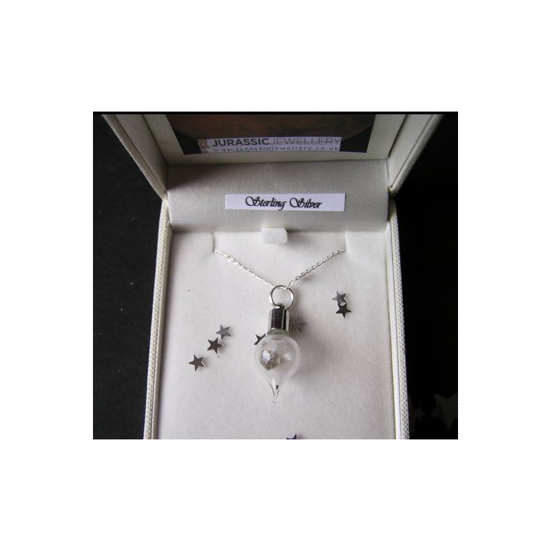 Jurassic Jewellery Meteorito Colar de pó de Marte da (forma de gota)