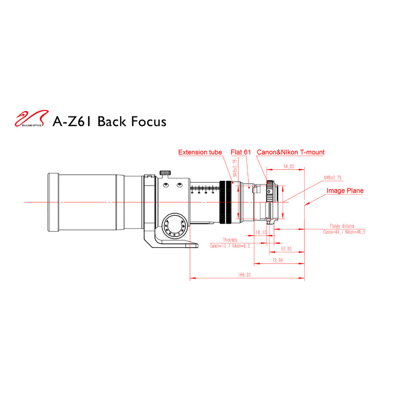 William Optics Refrator apocromático AP 61/360 ZenithStar 61 Golden OTA + Case