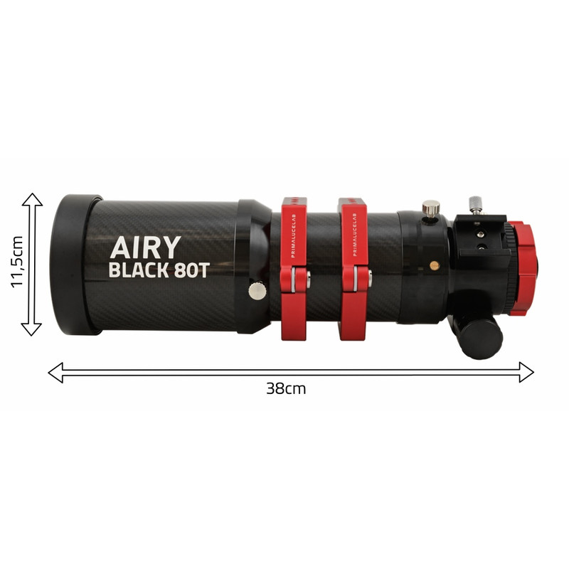 PrimaLuceLab Refrator apocromático AP 80/500 Airy Black 80T Carbon OTA