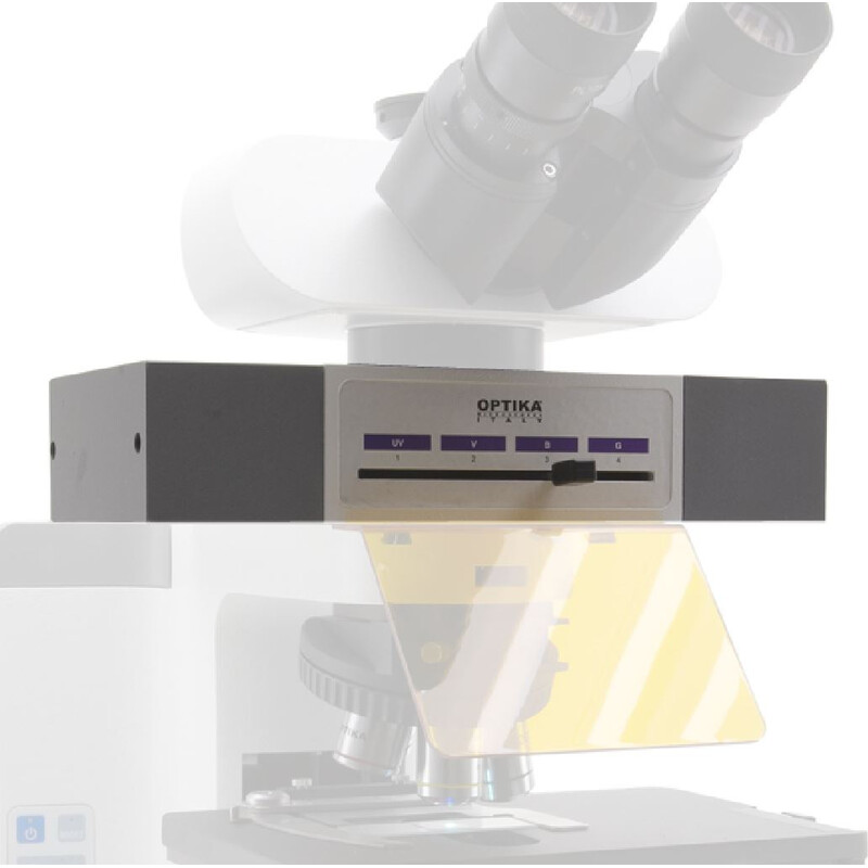 Optika M-1031M, acessório de fluorescência LED de 4 posições, sem conjuntos de filtros de fluorescência LED