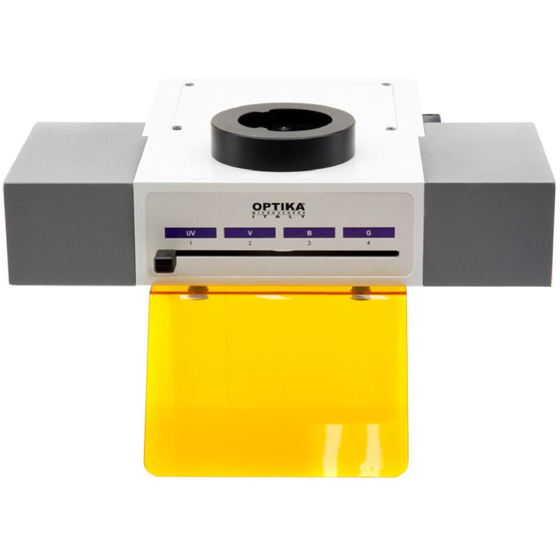 Optika M-1031M, acessório de fluorescência LED de 4 posições, sem conjuntos de filtros de fluorescência LED
