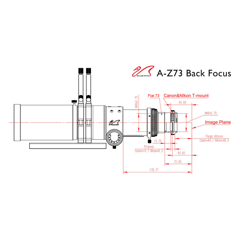 William Optics Refrator apocromático AP 73/430 Super ZenithStar 73 Blue OTA