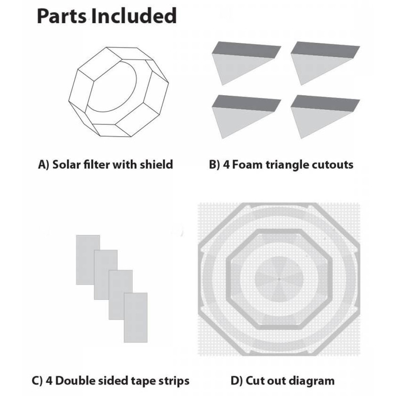 Explore Scientific Filtros solares Filtro solar Sun Catcher para telescópios de 60-80mm