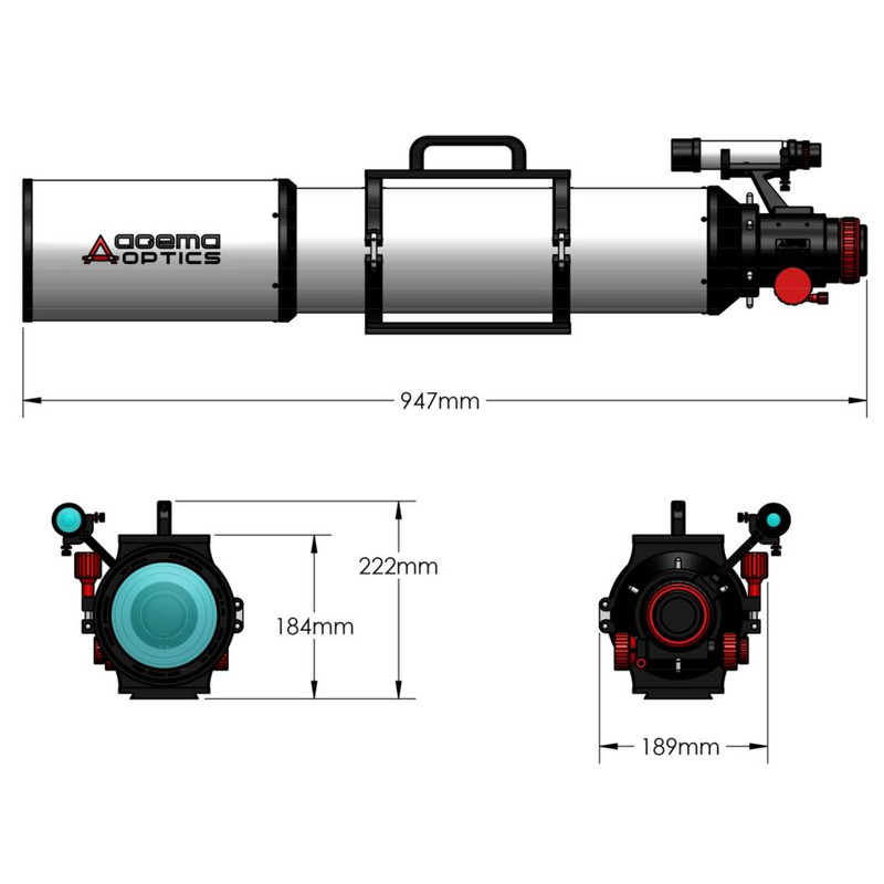 Agema Optics Refrator apocromático AP 120/1040 SD 120 F8.7 OTA