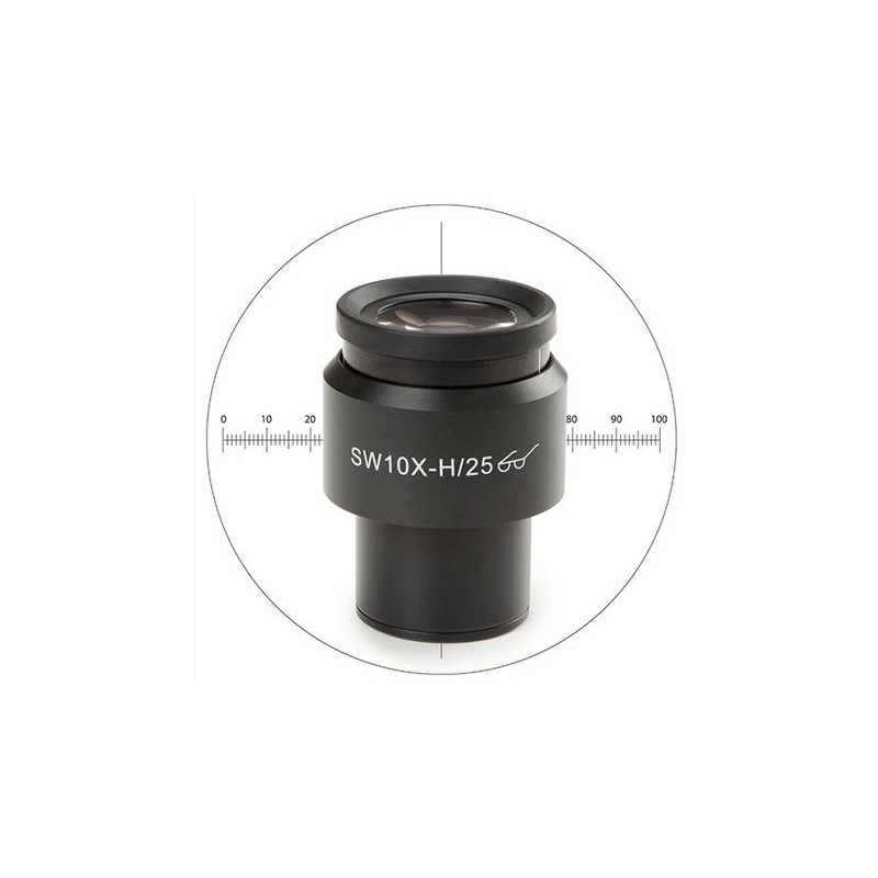 Euromex 10x/25 mm SWF, micrómetro, mira, Ø 30 mm, DX.6010-CM (Delphi-X)