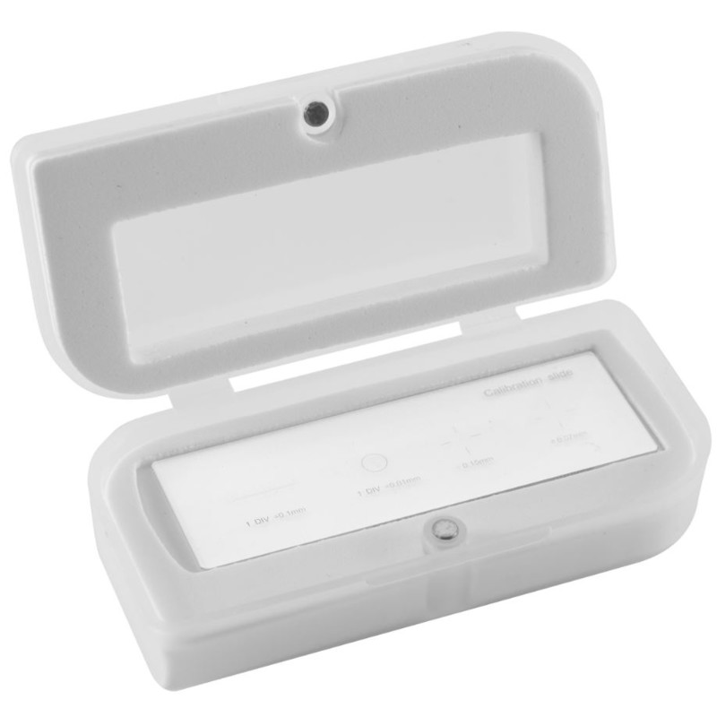 Optika Lâmina de micrómetro, 1mm/10µm, 10mm/100µm, M-005