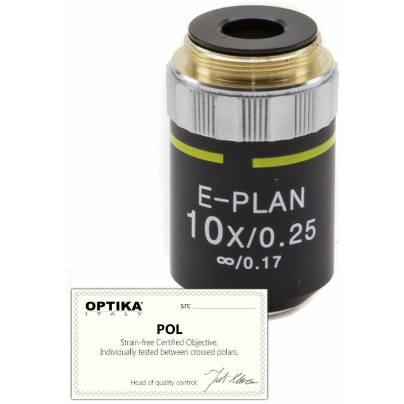 Optika objetivo 10x/0,25, infinito, N-plan, POL, ( B-383POL), M-145P