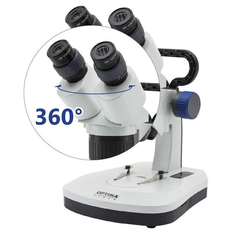 Optika Microscópio stéreo SFX-51, bino, 20x, 40x, braço fixo, cabeça rotátil