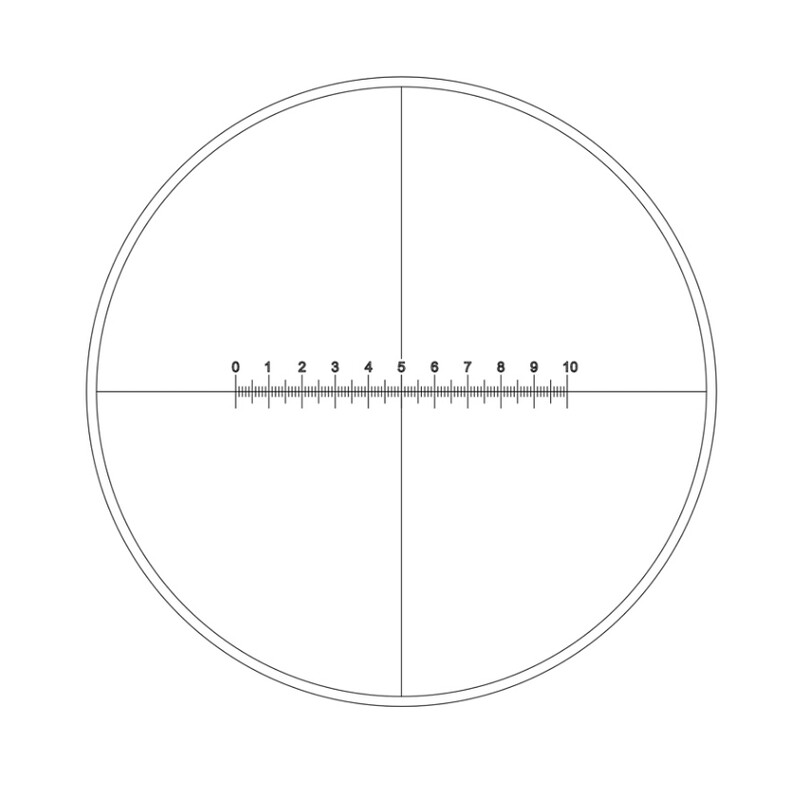 Motic Retículo com escala (10mm em 100 partes) e retículos (Ø19mm)