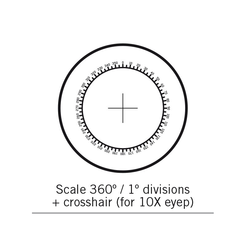 Motic Placa micrométrica Retículo 360°/1°, Ø 25mm, apenas para 10X (SMZ-161)