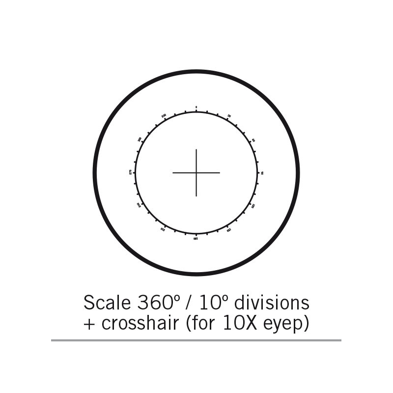 Motic Reticle 360°/10°, only for 10X, Ø25mm microscope eyepiece (SMZ-161)