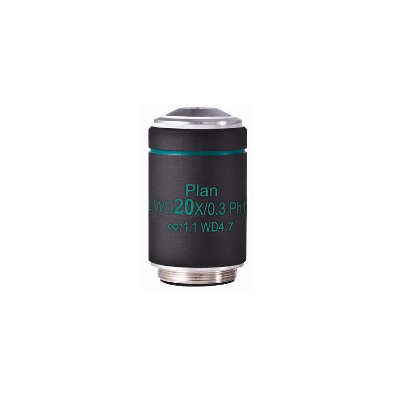 Motic objetivo WD PL Ph CCIS, plano, acro, fase, 20x/0.3 d.i. 4.7mm, Ph1 (AE2000)