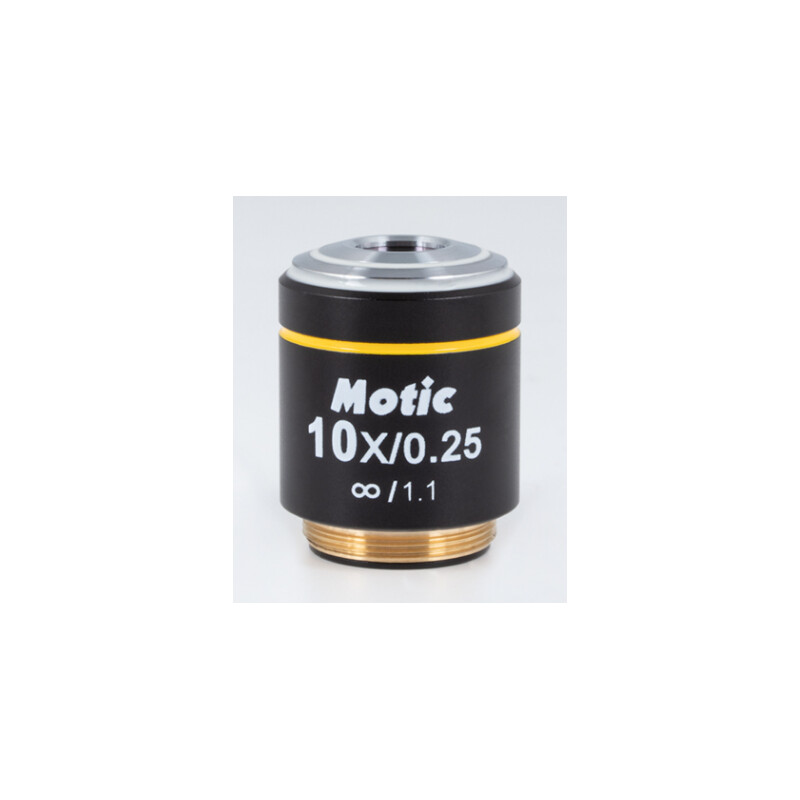 Motic objetivo PL, CCIS, plano, achro, 10x/0.25, w.d.16.8mm