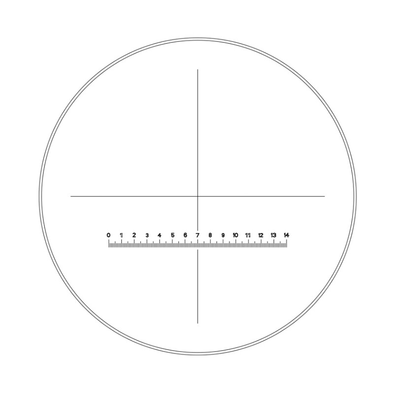 Motic Ocular de medição WF10X/23mm, escala (14mm em 140 partes) e retículo