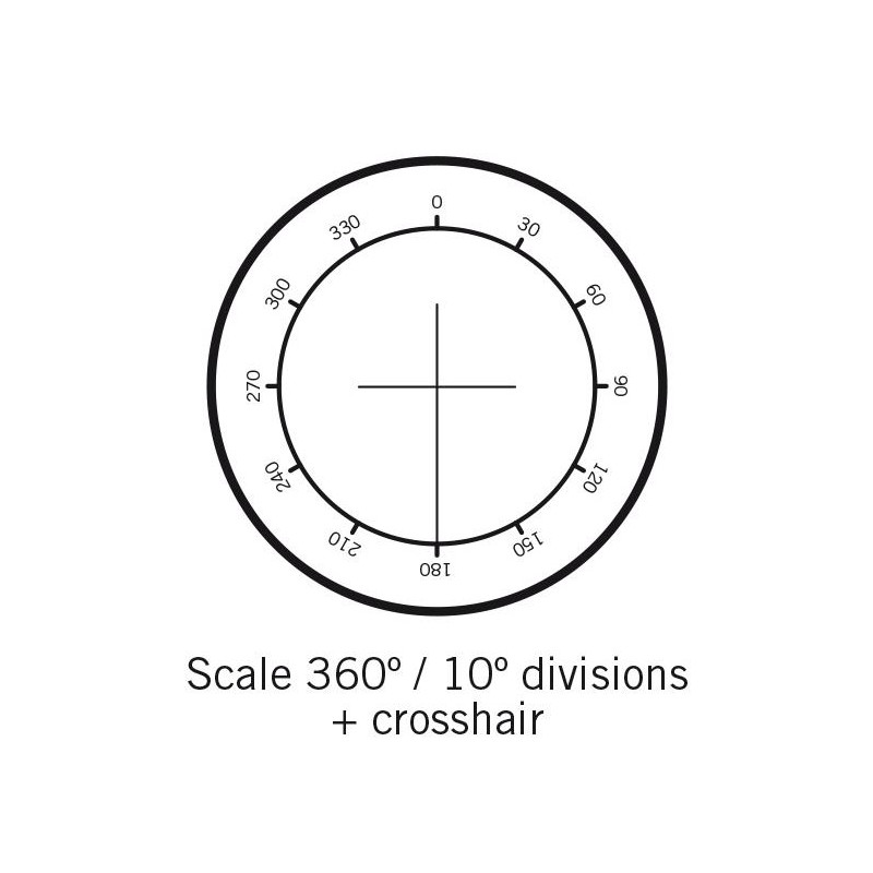 Motic Retículo com transferidor de 360°, graduação de 30° e retículo, (Ø25mm)