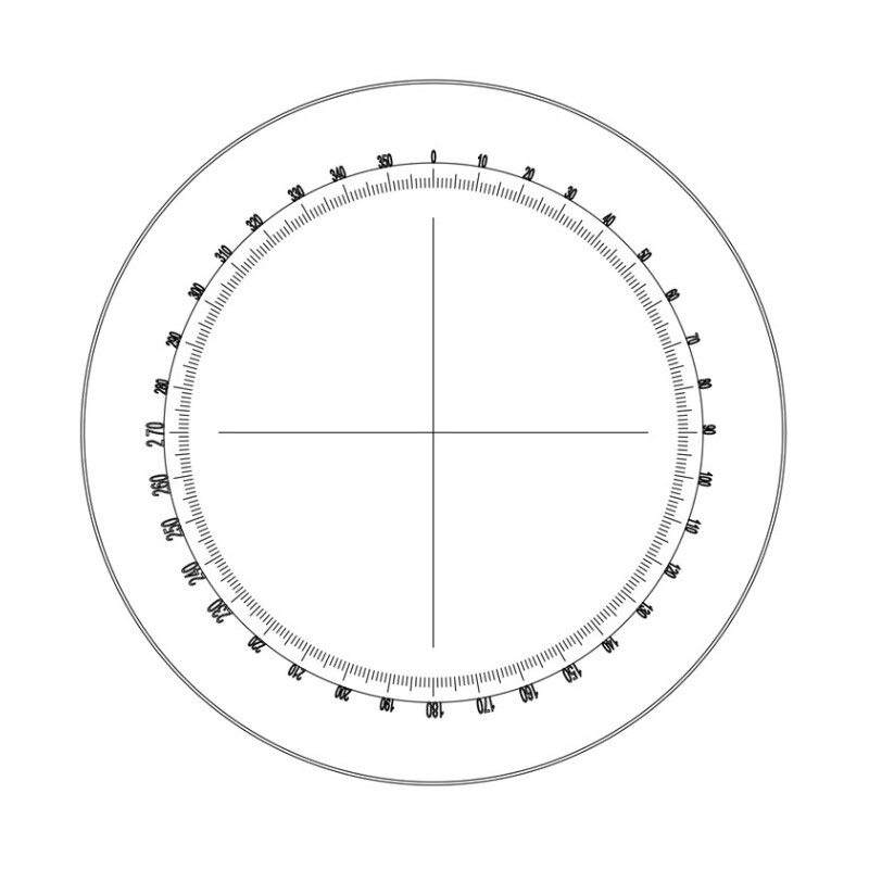 Motic Ocular Micrométrica, transferidor WF10X/23mm, 360º, graduação de 30º e retículos