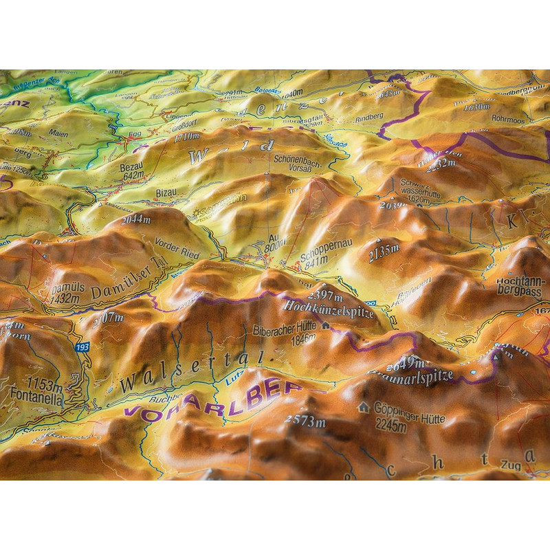 Georelief Mapa regional Allgäu Lago de Constança grande