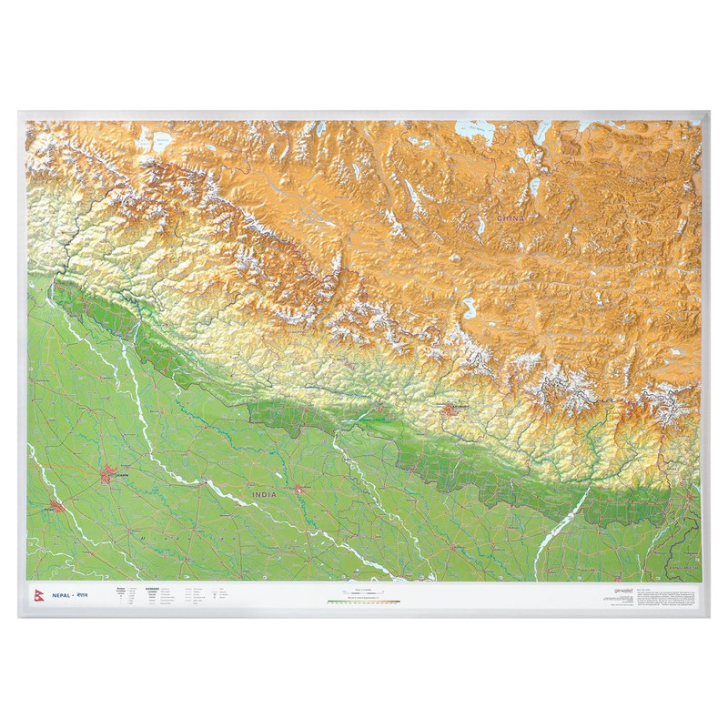Georelief Mapa regional Nepal grande 3D
