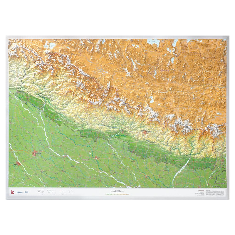 Georelief Mapa regional Nepal groß 3D