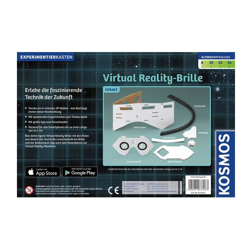 Kosmos Verlag Kit experimental Óculos de realidade virtual