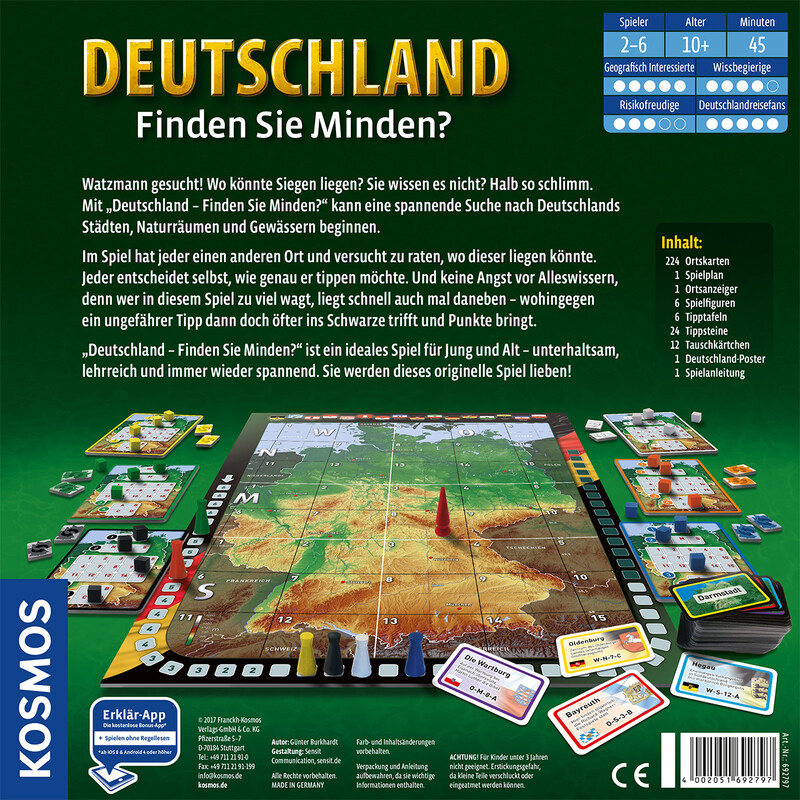 Kosmos Verlag Game Alemanha - Consegue encontrar Minden?