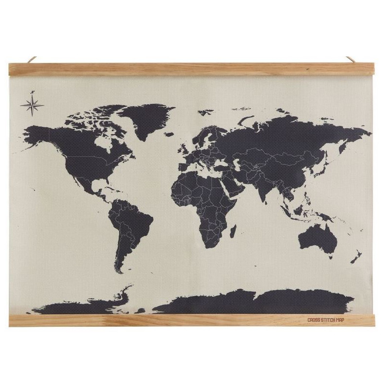suck UK Mapa mundial bordado em ponto de cruz