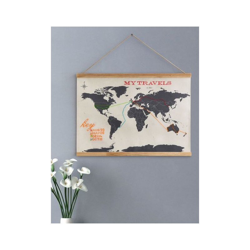 suck UK Mapa mundial bordado em ponto de cruz