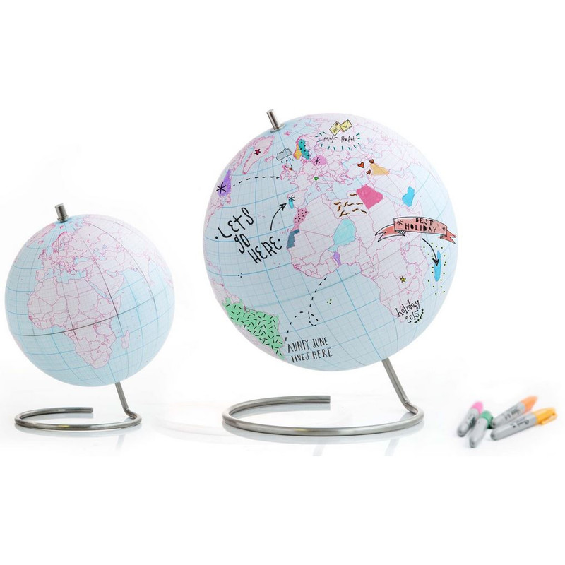 suck UK Mini-globo Globe Journal 15cm paint your globe