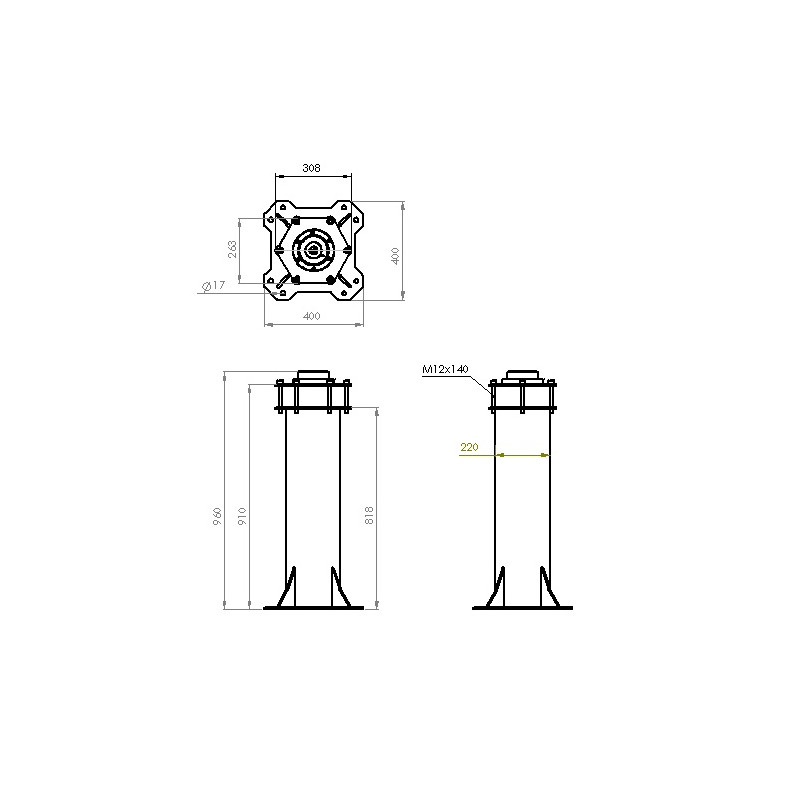 ASToptics Coluna PILAR HD PARA AS EQ6/AZEQ6 - PRETO