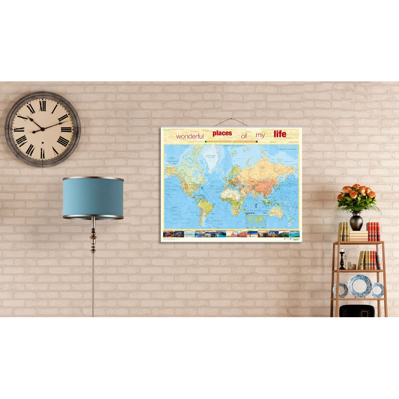Bacher Verlag Mapa-mundo de viagens Lugares da minha vida pequeno incl. Neoballs