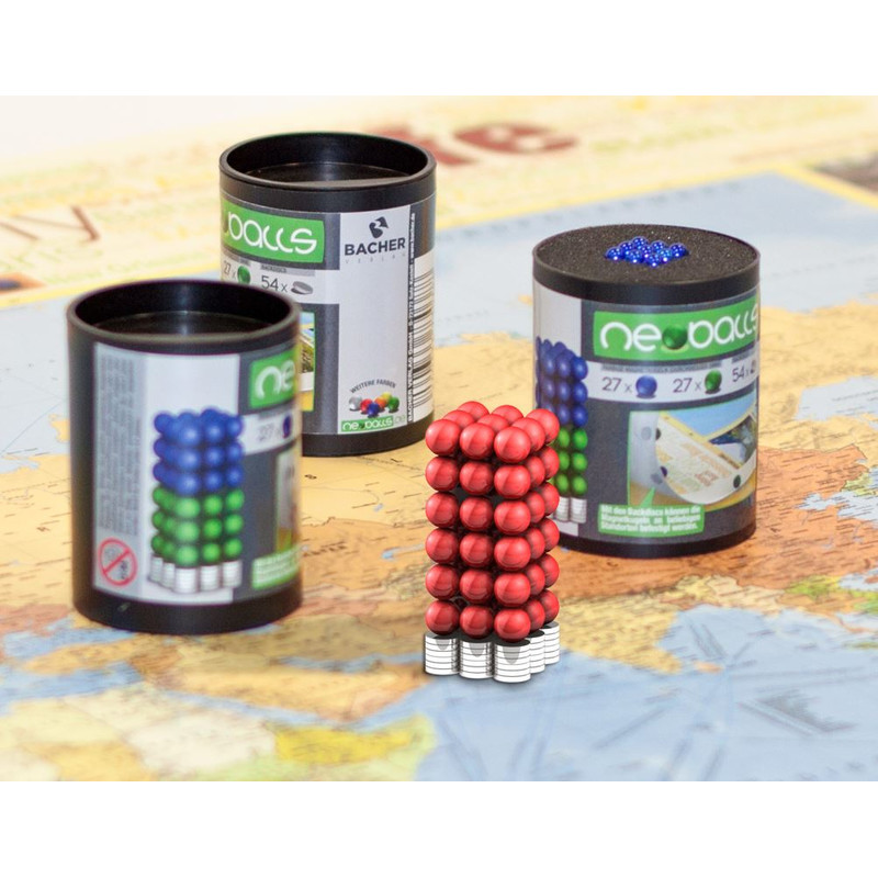 Bacher Verlag Conjunto de bolas magnéticas Neoballs 54 peças vermelho