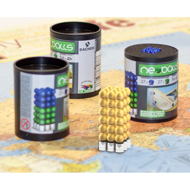 Bacher Verlag Conjunto de bolas magnéticas Neoballs 54 peças douradas