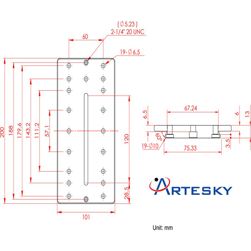 Artesky Placa de montagem Losmandy-Style 200mm