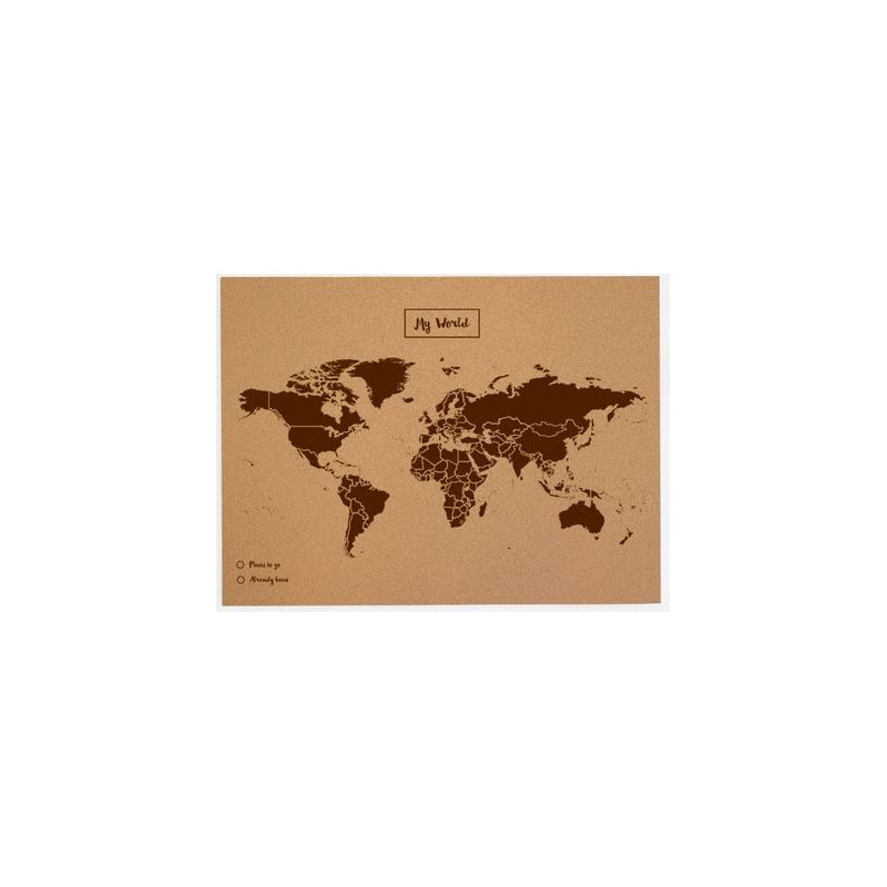 Miss Wood Mapa mundial Woody Map Natural Cork L brown