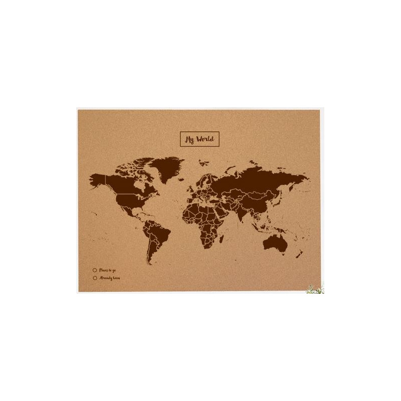 Miss Wood Mapa mundial Woody Map Natural Cork XL brown